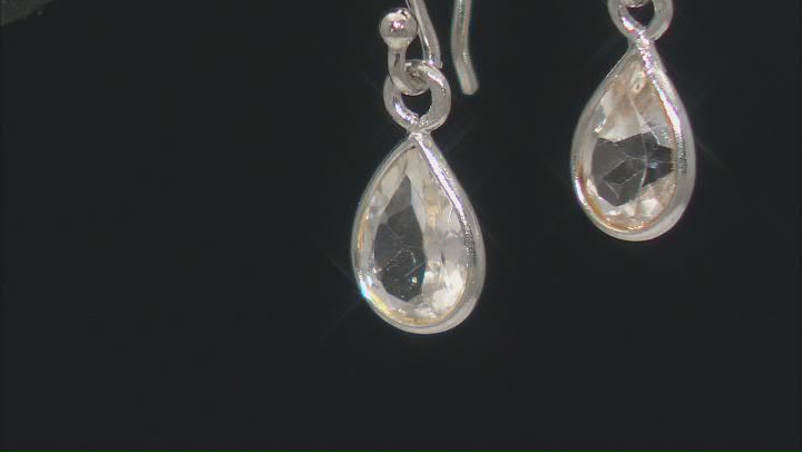 White Topaz Rhodium Over Sterling Silver Earrings 1.60ctw Video Thumbnail