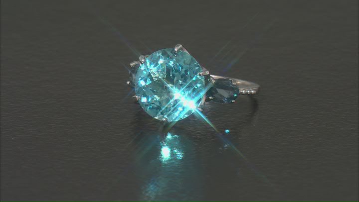 Sky Blue Topaz Rhodium Over Sterling Silver Ring 7.52ctw Video Thumbnail