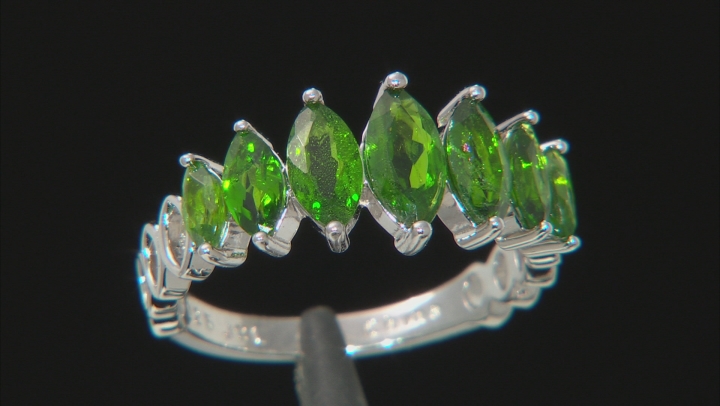 Chrome Diopside Rhodium Over Sterling Silver Ring 2.15ctw Video Thumbnail