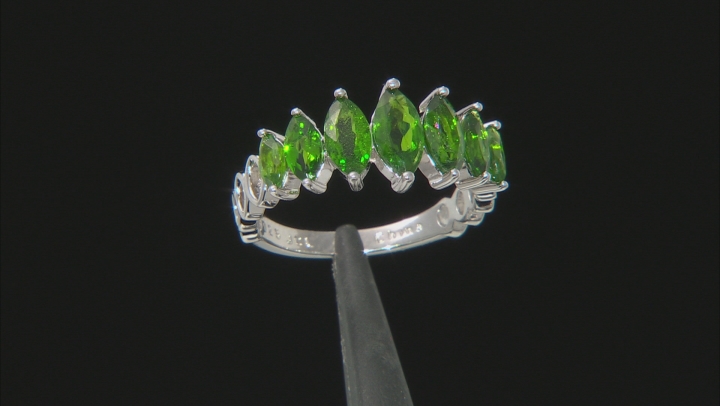 Chrome Diopside Rhodium Over Sterling Silver Ring 2.15ctw Video Thumbnail