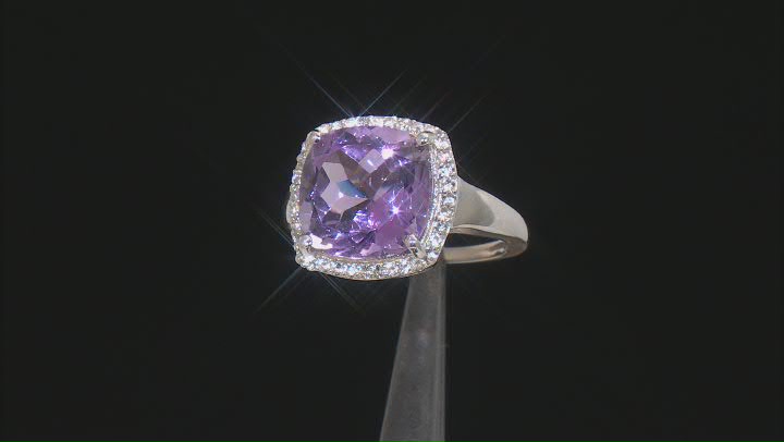 Purple Amethyst Platinum Over Sterling Silver Ring 6.70ctw Video Thumbnail