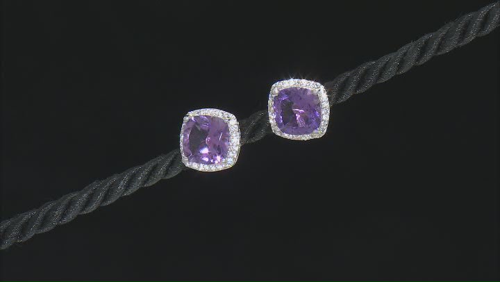 Purple Amethyst Platinum Over Sterling Silver Earrings 7.75ctw Video Thumbnail