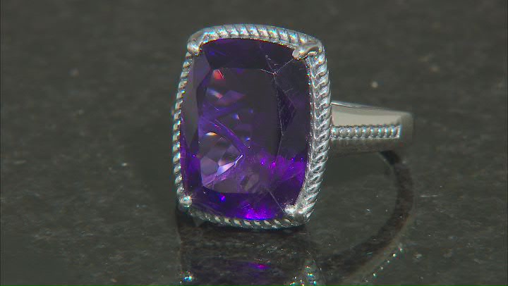Purple African Amethyst Sterling Silver Ring 8.50ct Video Thumbnail