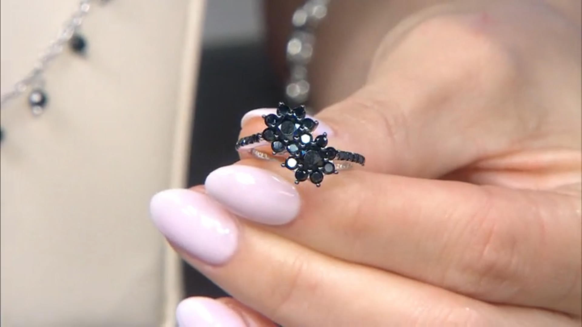 Black Spinel Rhodium Over Sterling Silver Ring 1.50ctw Video Thumbnail