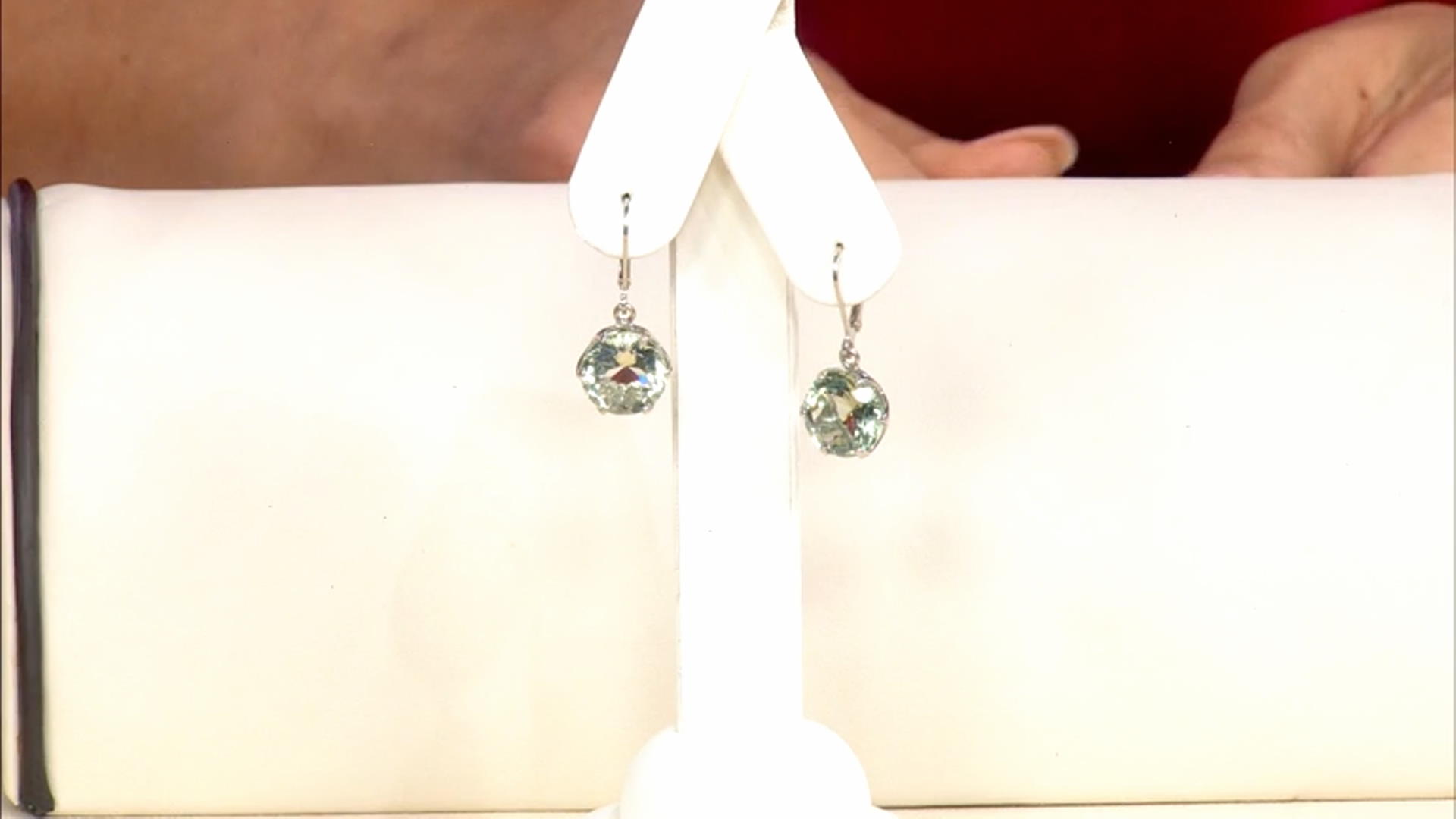 Green Prasiolite Rhodium Over Sterling Silver Earrings 9.00ctw Video Thumbnail