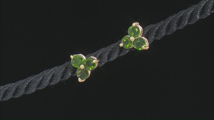 Green Chrome Diopside 14k Yellow Gold Over Sterling Silver Earrings 2.07ctw Video Thumbnail