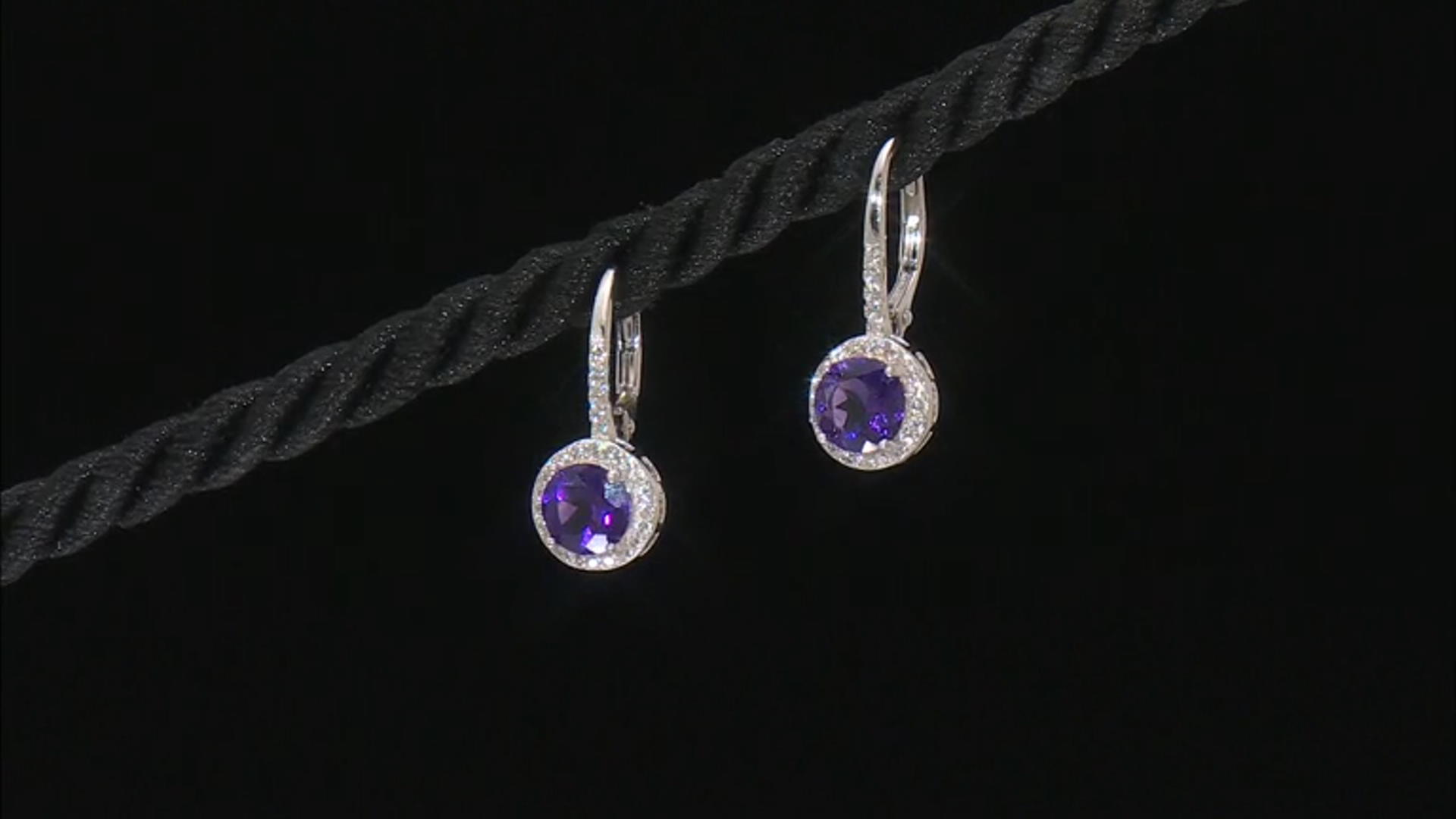 Purple Amethyst Rhodium Over Sterling Silver Earrings 1.78ctw Video Thumbnail