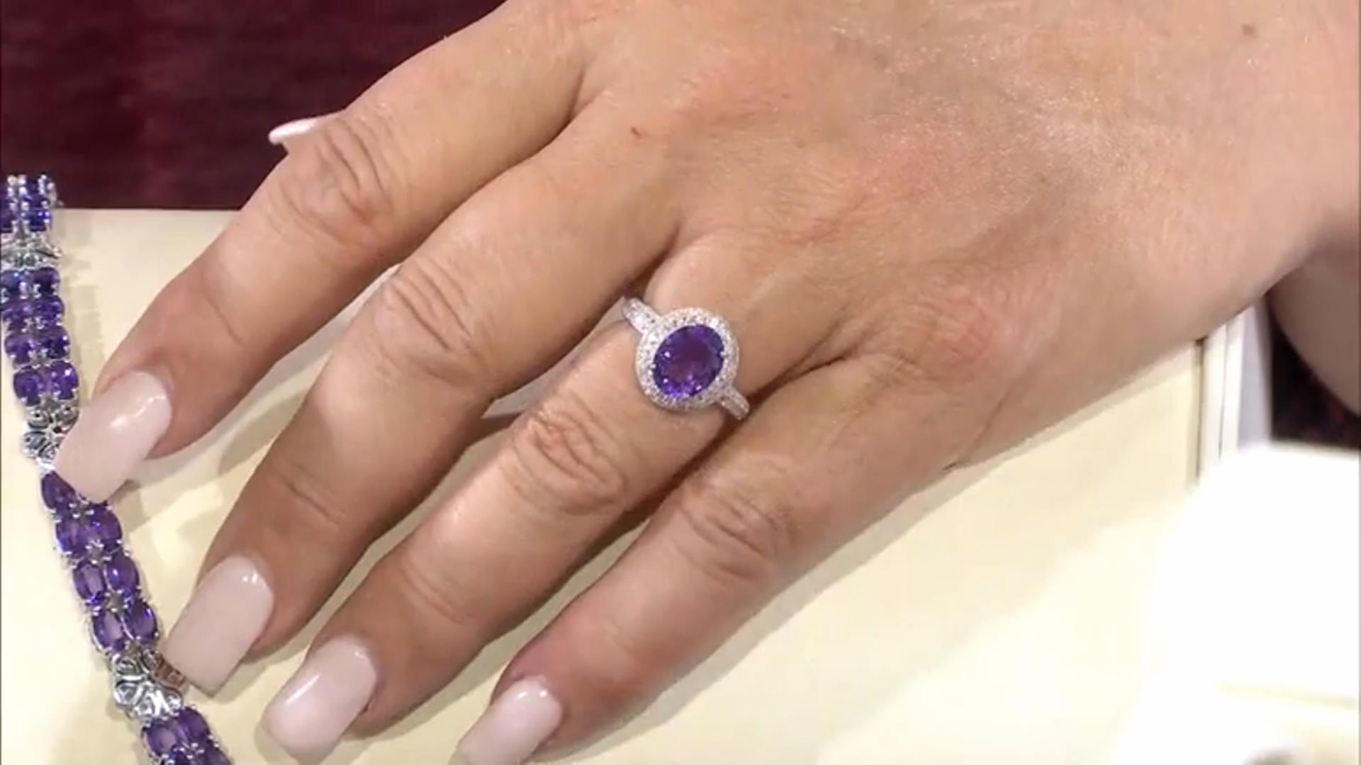 Purple Amethyst Rhodium Over Sterling Silver Ring 2.91ctw Video Thumbnail