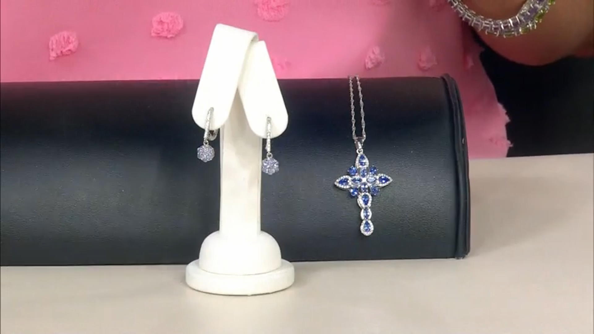 Blue Tanzanite Rhodium Over Sterling Silver Earrings 1.15ctw Video Thumbnail