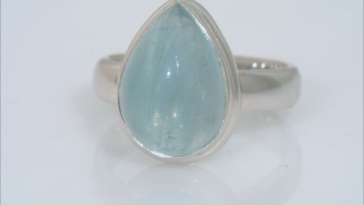 Dreamy Aquamarine Sterling Silver Solitaire Ring Video Thumbnail