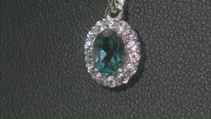 London Blue Topaz Rhodium Over Sterling Silver Pendant With Chain 1.26ctw Video Thumbnail