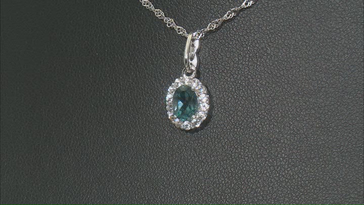 London Blue Topaz Rhodium Over Sterling Silver Pendant With Chain 1.26ctw Video Thumbnail
