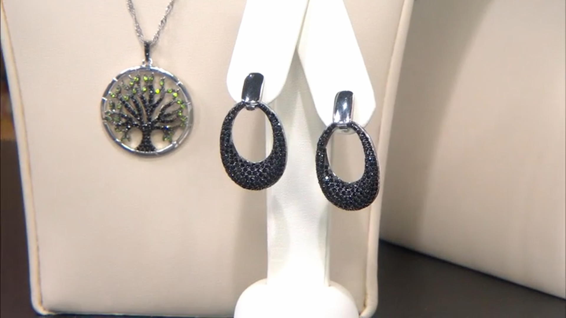 Black Spinel Rhodium Over Sterling Silver Earrings 0.50ctw Video Thumbnail