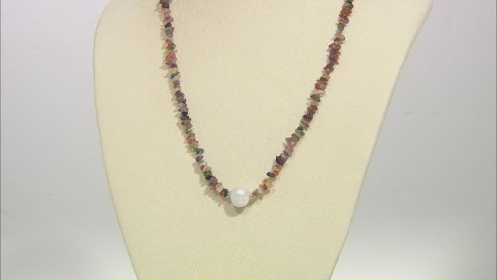 Multi-Tourmaline Rhodium Over Sterling Silver Necklace Video Thumbnail