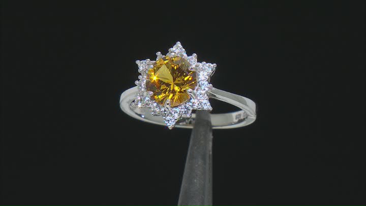 Yellow Lab Created Sapphire Rhodium Over Sterling Silver Ring 2.50ctw Video Thumbnail