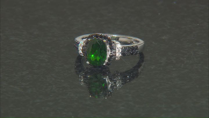 Chrome Diopside Rhodium Over Sterling Silver Ring 1.66ctw Video Thumbnail