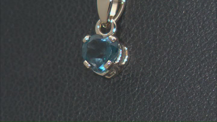 London Blue Topaz 10k Yellow Gold Pendant With Chain 0.54ct Video Thumbnail