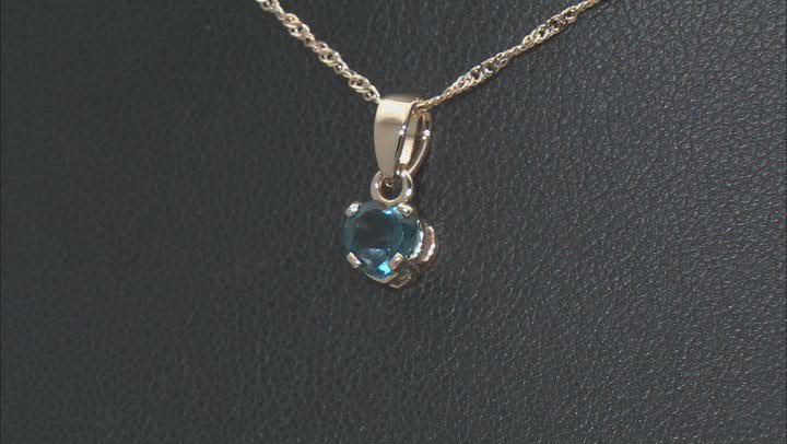 London Blue Topaz 10k Yellow Gold Pendant With Chain 0.54ct Video Thumbnail
