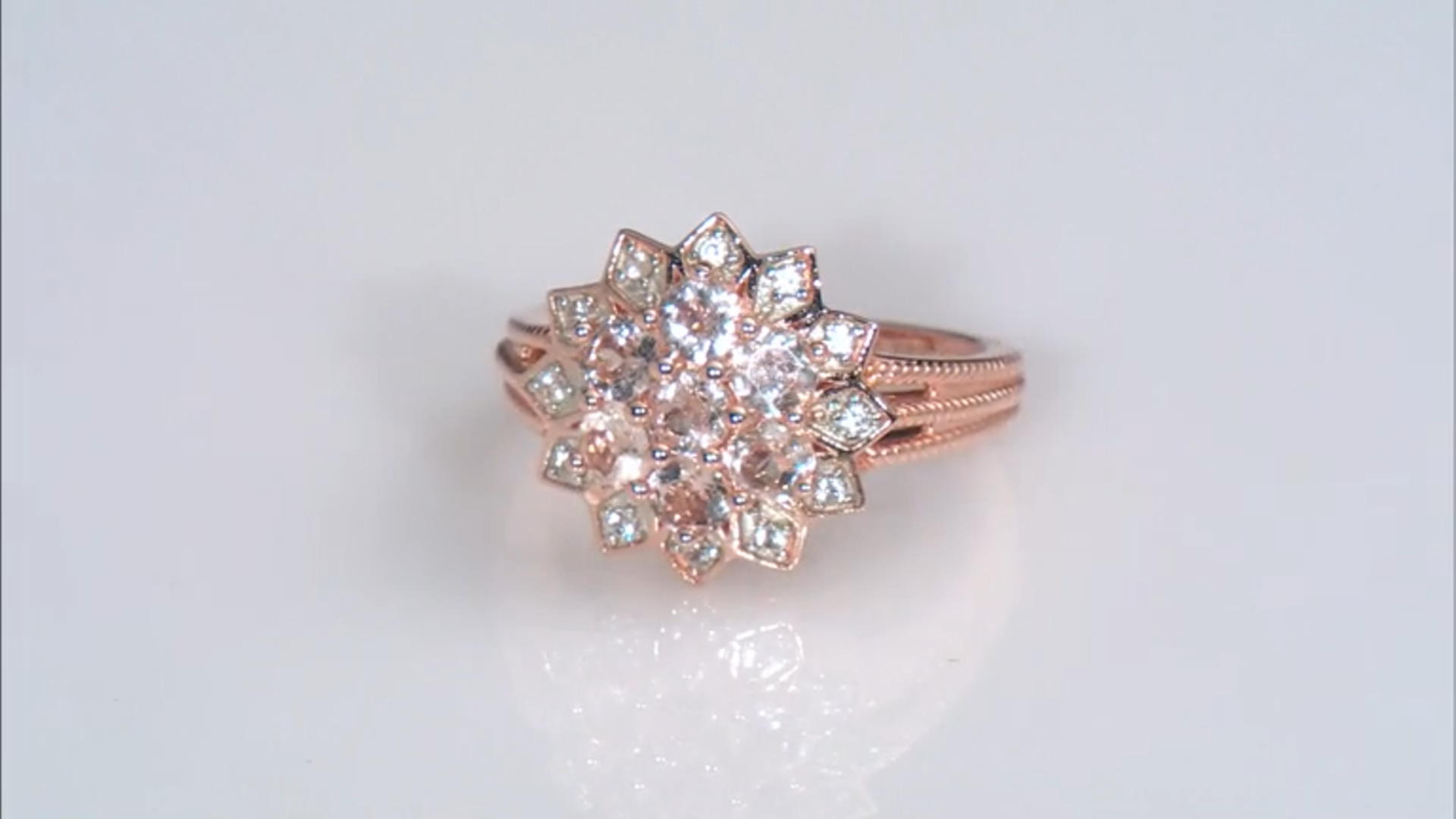 Peach Morganite 18k Rose Gold Over Sterling Silver Ring 1.08ctw Video Thumbnail