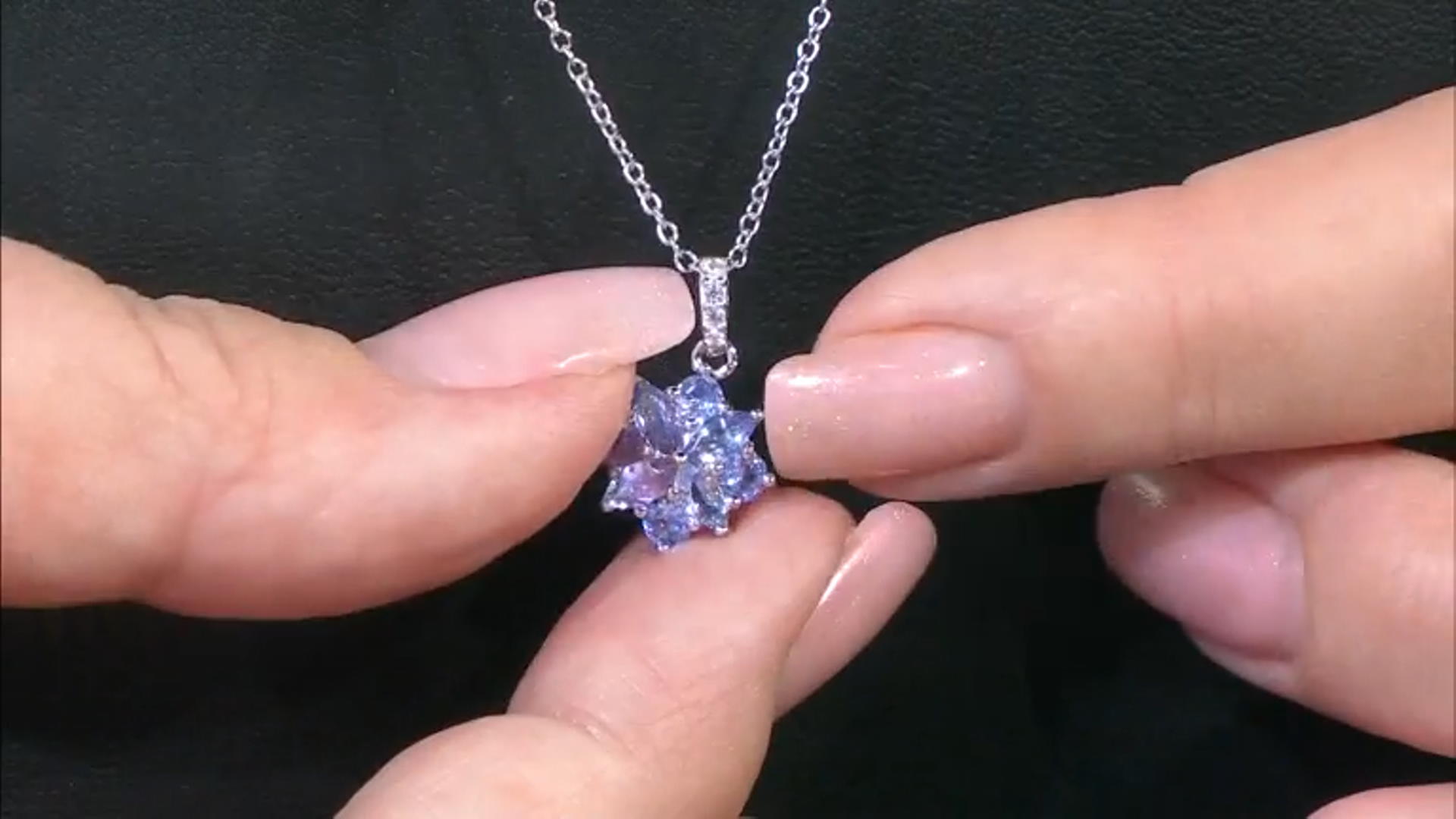 Blue Tanzanite With Zircon Rhodium Over Sterling Silver Pendant With Chain 0.89ctw Video Thumbnail