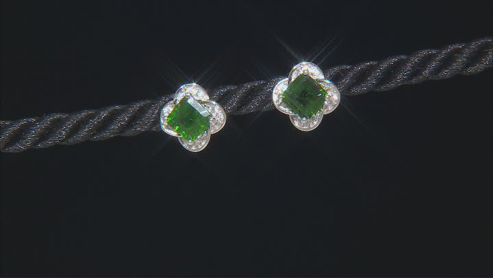Green Chrome Diopside Rhodium Over Sterling Silver Earrings 1.95ctw Video Thumbnail