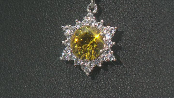 Yellow Lab Created Sapphire Rhodium Over Sterling Silver Pendant with Chain 2.70ctw Video Thumbnail