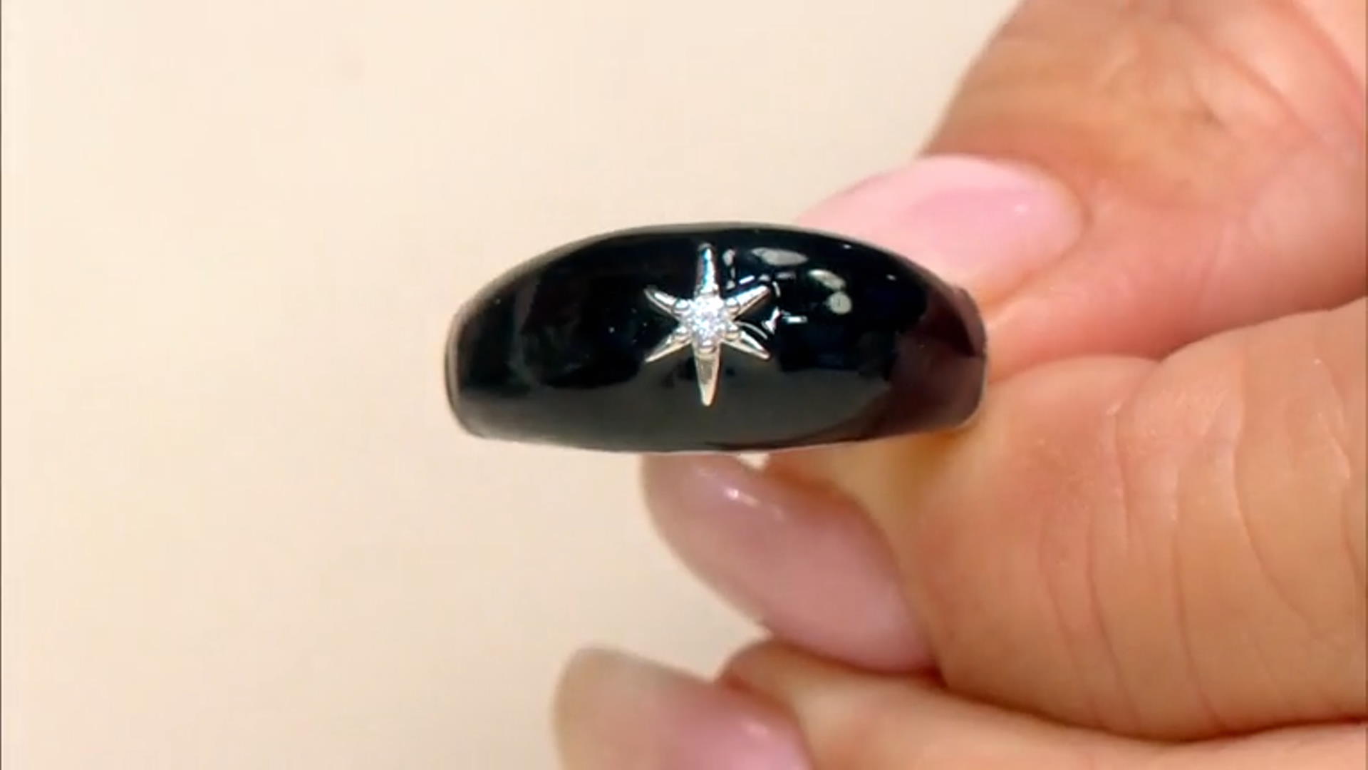 White Lab Created Sapphire With Black Enamel Rhodium Over Sterling Silver 0.04ctw Video Thumbnail