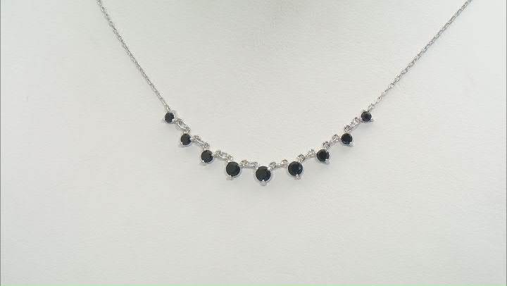 Black Spinel Rhodium Over Sterling Silver Necklace 1.31ctw Video Thumbnail