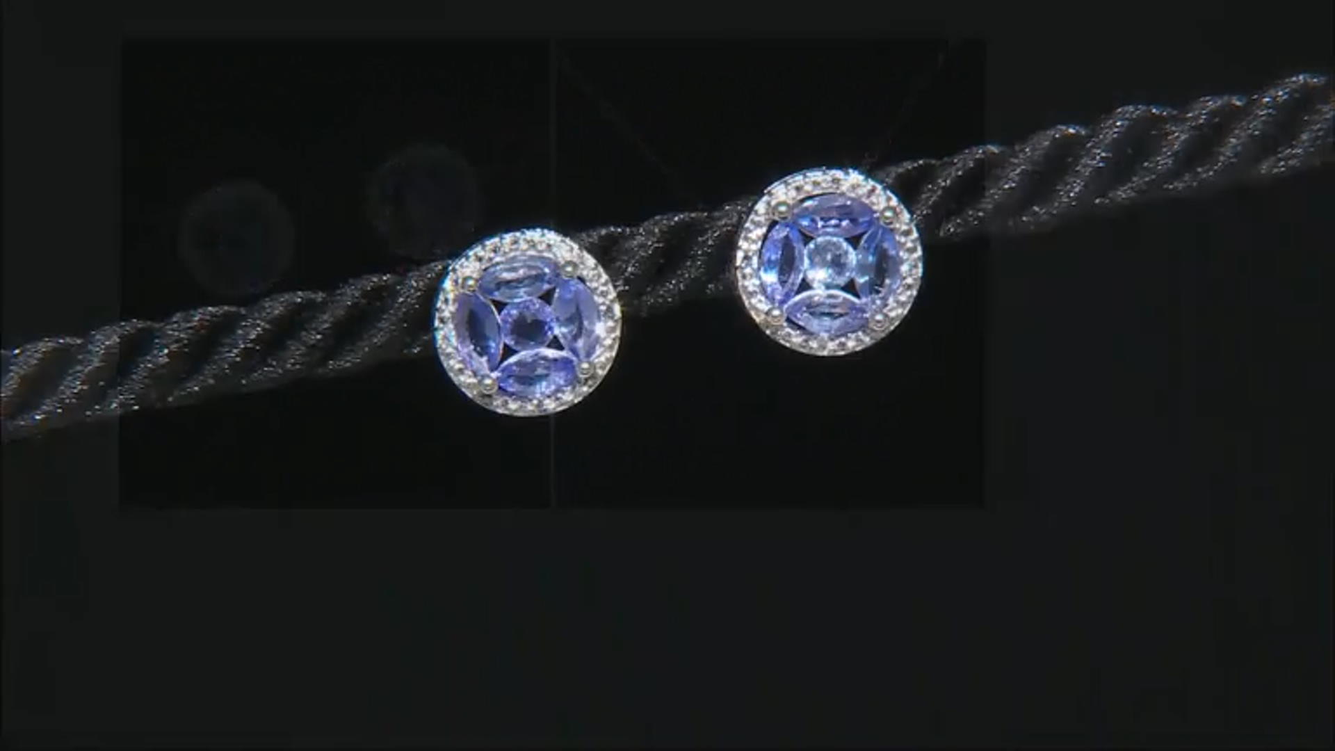 Blue Tanzanite Rhodium Over Sterling Silver Earrings 1.29ctw Video Thumbnail