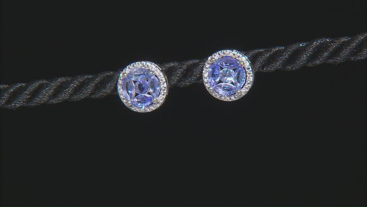 Blue Tanzanite Rhodium Over Sterling Silver Earrings 1.29ctw Video Thumbnail