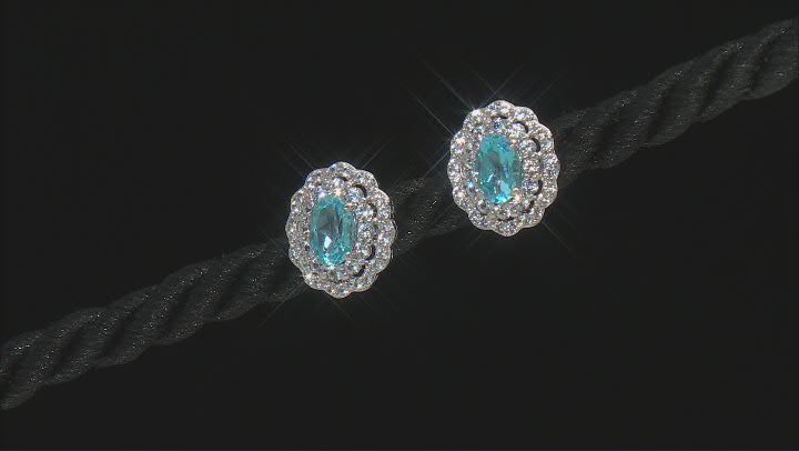 Swiss Blue Topaz Rhodium Over Sterling Silver Earrings 1.38ctw Video Thumbnail