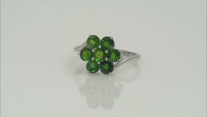 Green Chrome Diopside Rhodium Over Sterling Silver Ring 1.90ctw Video Thumbnail