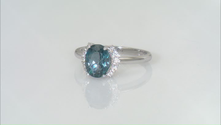 Blue London Blue Topaz With White Zircon Rhodium Over Sterling Silver Ring 2.21ctw Video Thumbnail