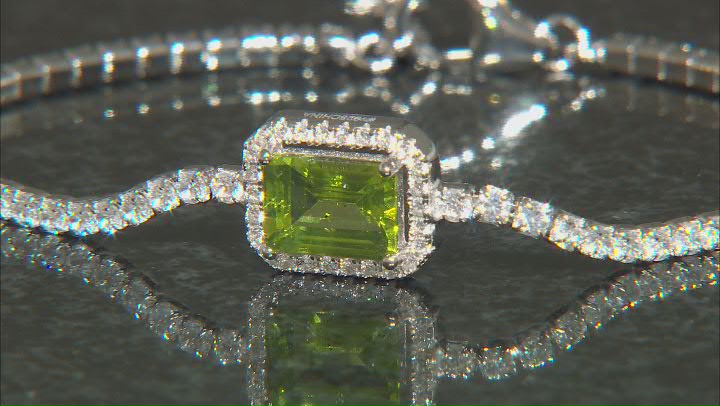 Green Peridot Rhodium Over Sterling Silver Bracelet 1.72ctw Video Thumbnail