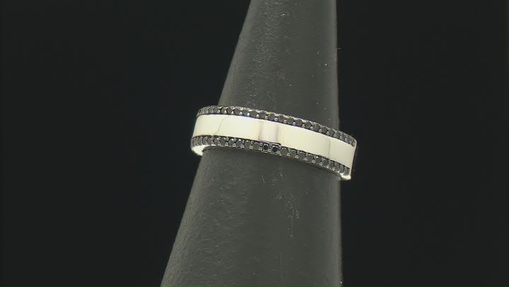 Black Spinel Rhodium Over Sterling Silver Ring 0.31ctw Video Thumbnail