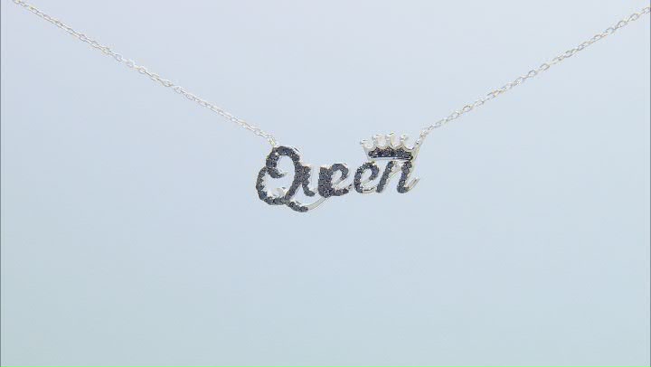Black Spinel Rhodium Over Sterling Silver "Queen" Necklace 0.47ctw Video Thumbnail