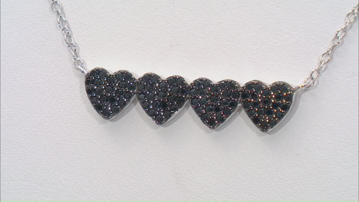 Black Spinel Rhodium Over Sterling Silver Necklace 0.49ctw Video Thumbnail