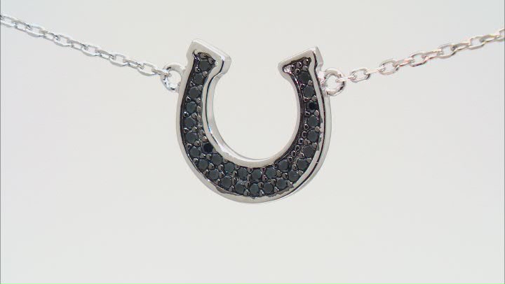 Black Spinel Rhodium Over Sterling Silver Necklace 0.17ctw Video Thumbnail