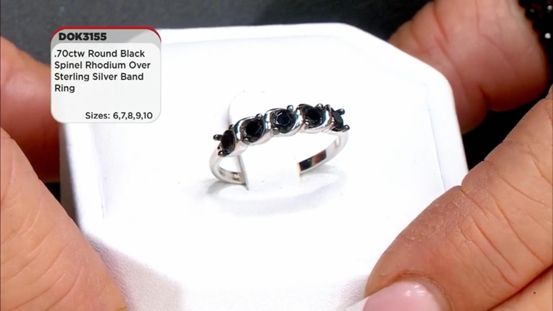 Black Spinel Rhodium Over Sterling Silver Band Ring 0.70ctw Video Thumbnail