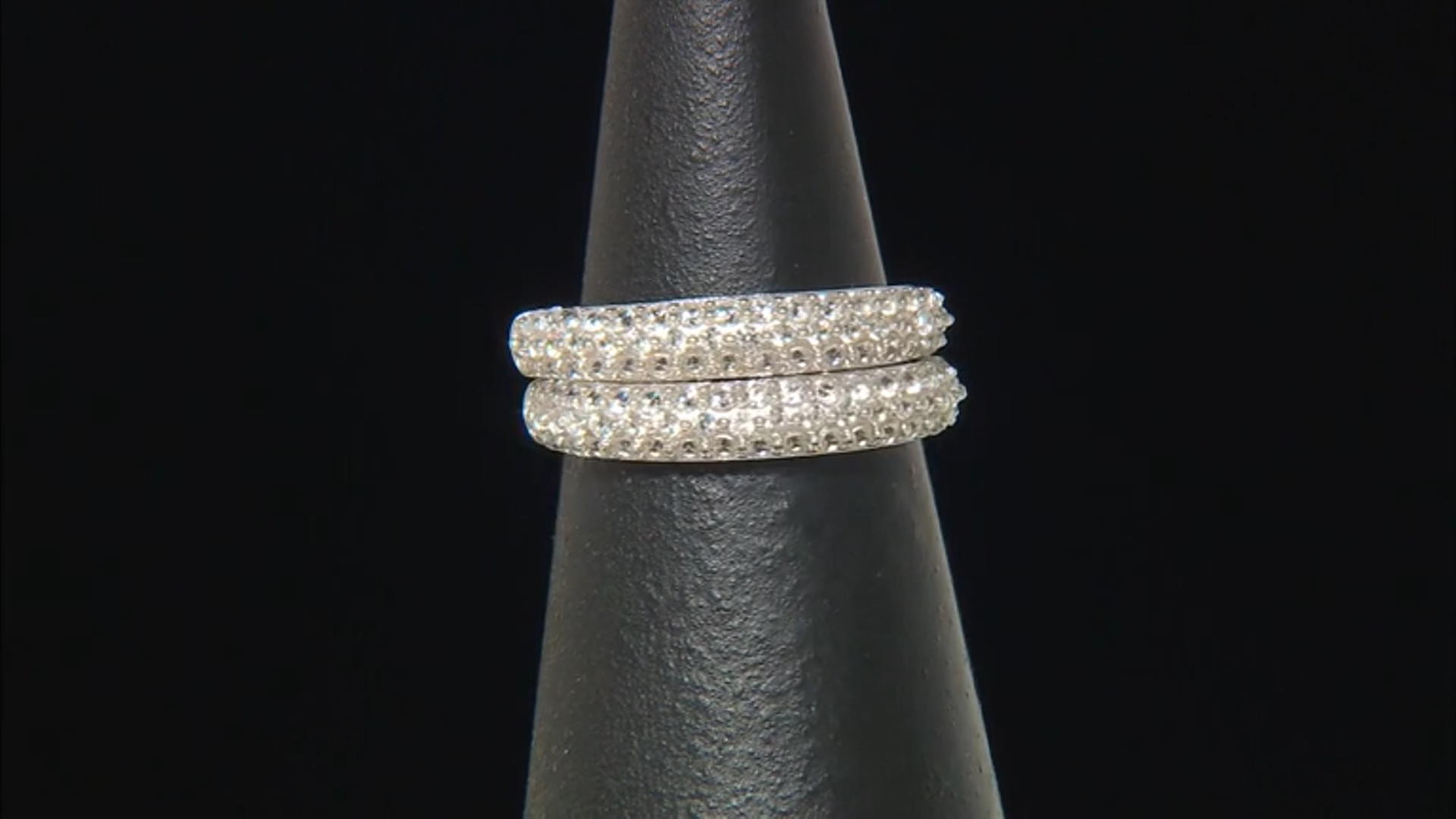 White Zircon Rhodium Over Sterling Silver Set of Two Rings 1.94ctw Video Thumbnail