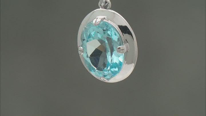 Sky Blue Topaz Rhodium Over Sterling Silver Pendant With Chain 10.00ct Video Thumbnail