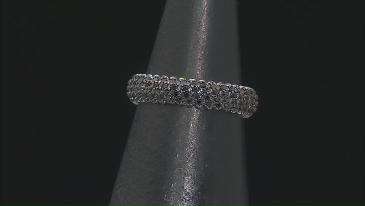 Black Spinel Rhodium Over Sterling Silver Ring 0.94ctw Video Thumbnail