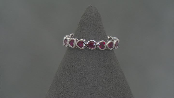 Red Lab Created Ruby Rhodium Over Sterling Silver Ring 3.09ctw Video Thumbnail