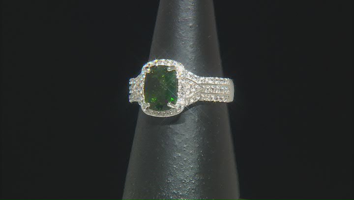 Chrome Diopside Rhodium Over Sterling Silver Ring Video Thumbnail