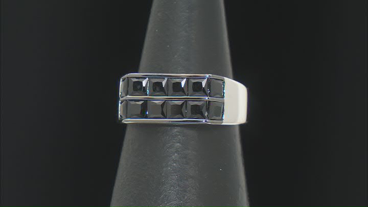 Black Spinel Rhodium Over Sterling Silver Band Ring 1.40ctw Video Thumbnail
