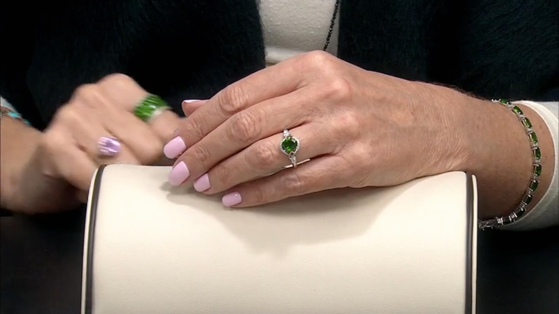 Green Chrome Diopside Rhodium Over Sterling Silver Ring 2.10ctw Video Thumbnail