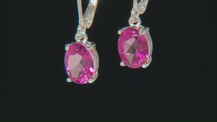 Pink Topaz Rhodium Over Sterling Silver Earrings 2.30ctw Video Thumbnail