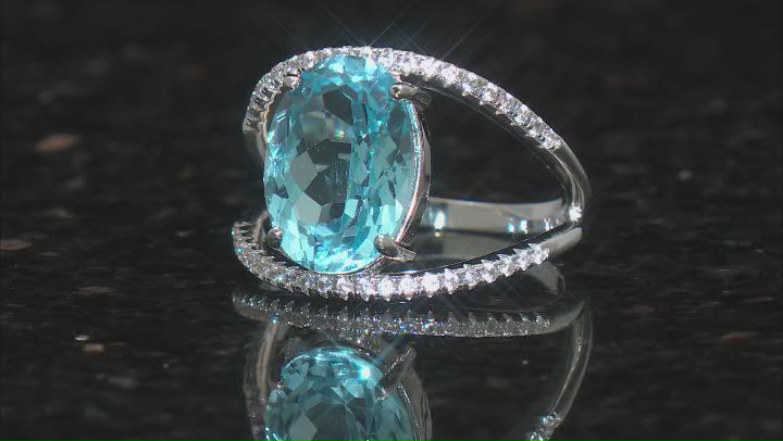 Sky Blue Topaz Platinum Over Sterling Silver Ring 9.00ctw Video Thumbnail