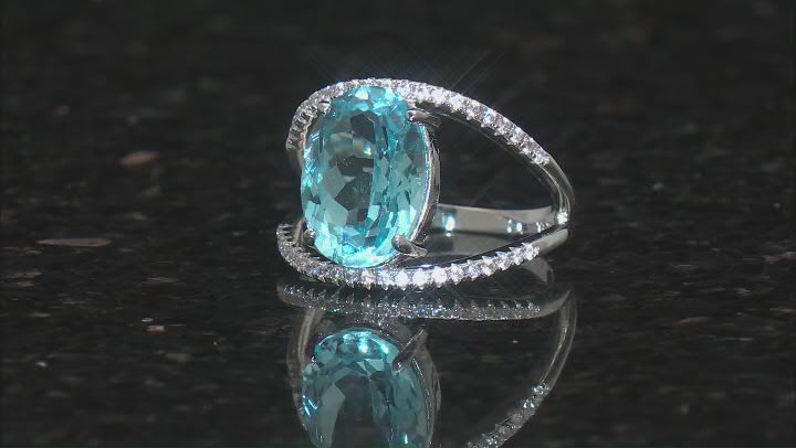 Sky Blue Topaz Platinum Over Sterling Silver Ring 9.00ctw Video Thumbnail