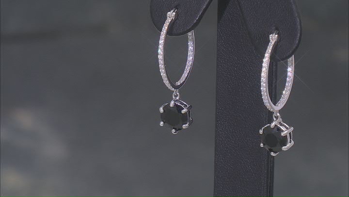 Black Spinel Platinum Over Sterling Silver Earrings 4.08ctw Video Thumbnail